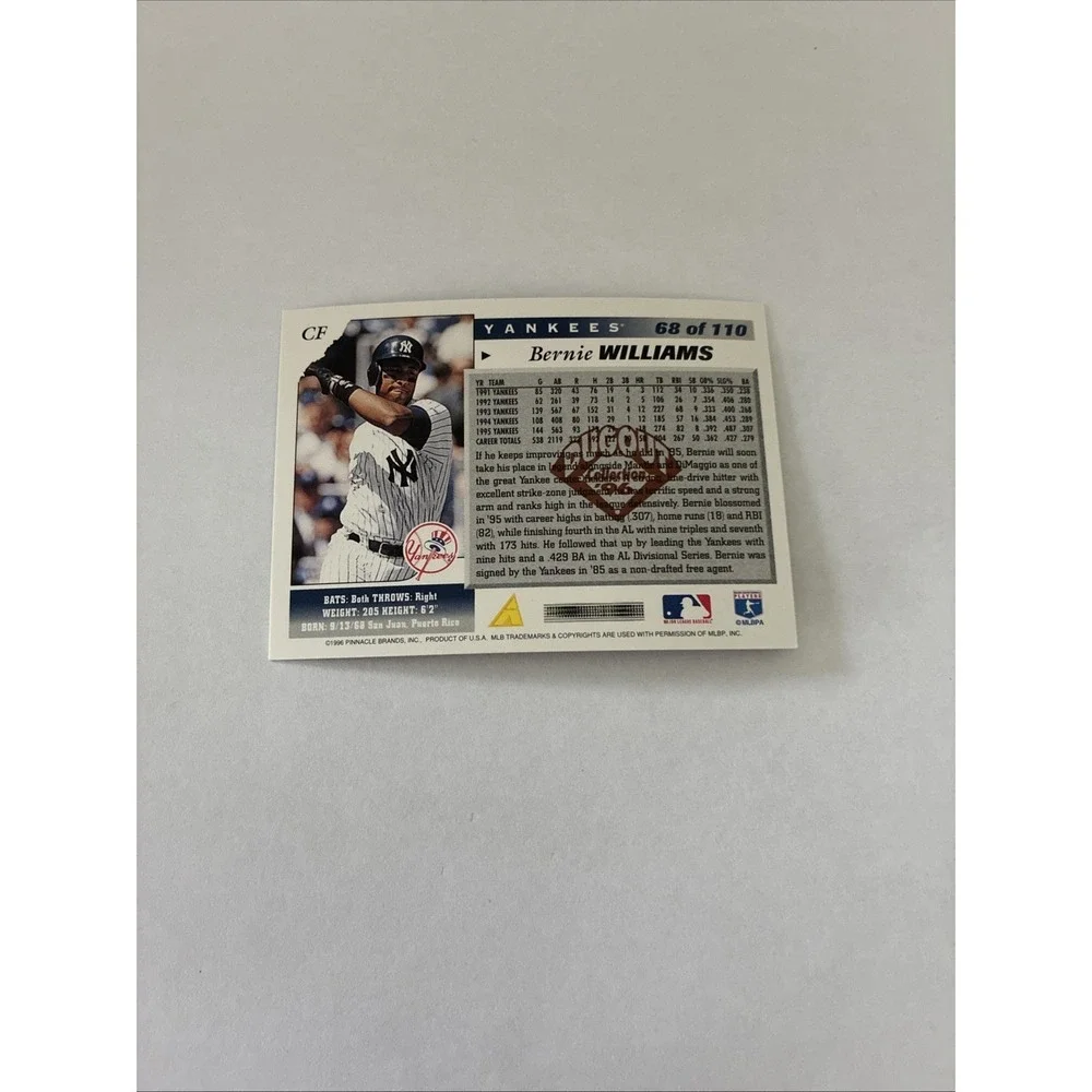 1996 Score - Bernie Williams‎ #68 Dugout Collection Series 2 Artist's Proof